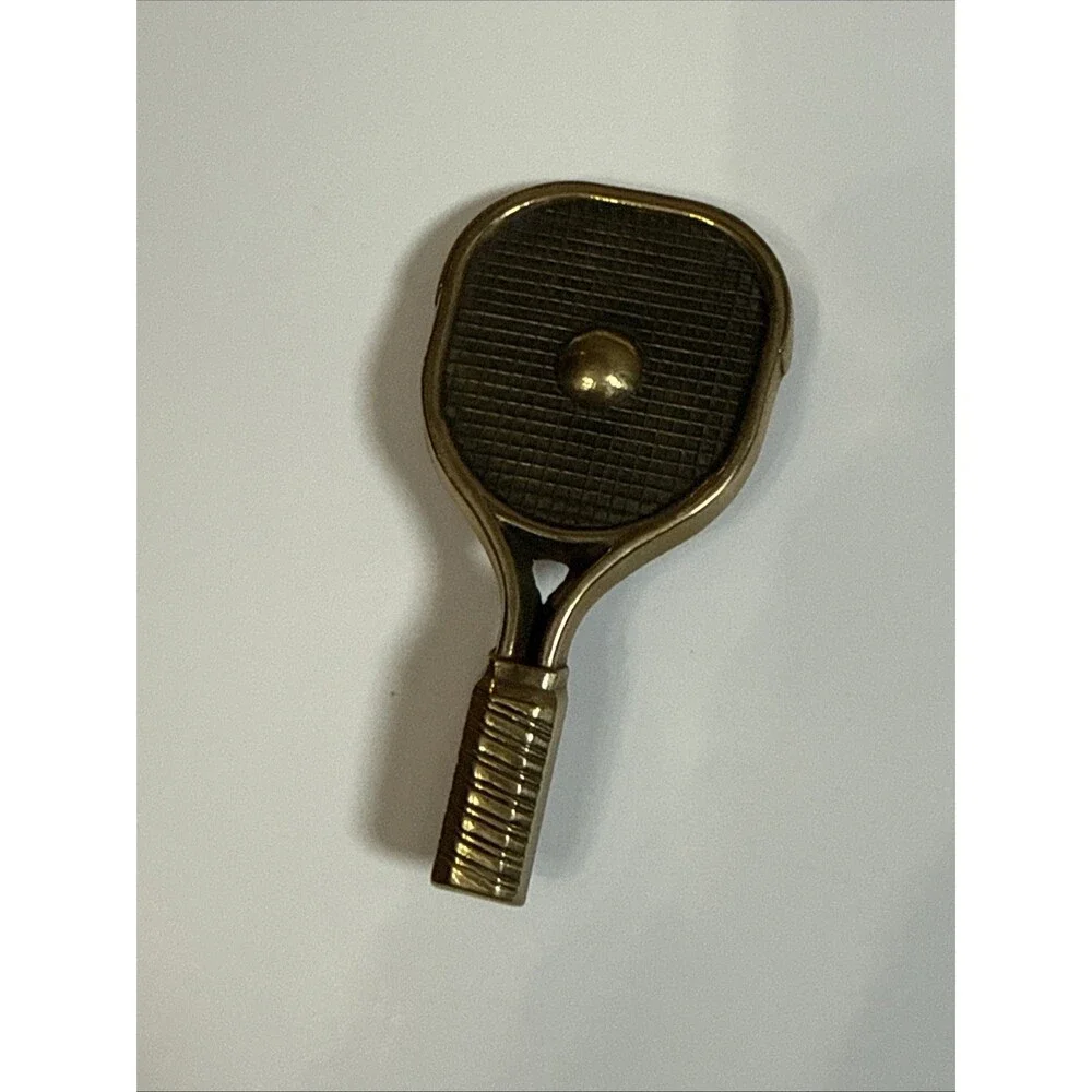 Tennis Racket Baron Belt Buckle Racquet Ball 1978 Sports Vintage Solid Brass